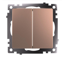 Переключатель двухклавишный Stekker Катрин GLS10-7107-02 шампань 49169