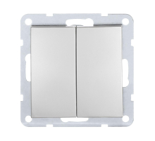 Переключатель LK Studio 2-кл., с двух мест (схема 6+6) 16 A, 250 B (серебристый металлик) LK60 861303-1