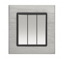 Выключатель трехклавишный Vesta-Electric Exclusive Silver Metallic серебро FVK050306STA