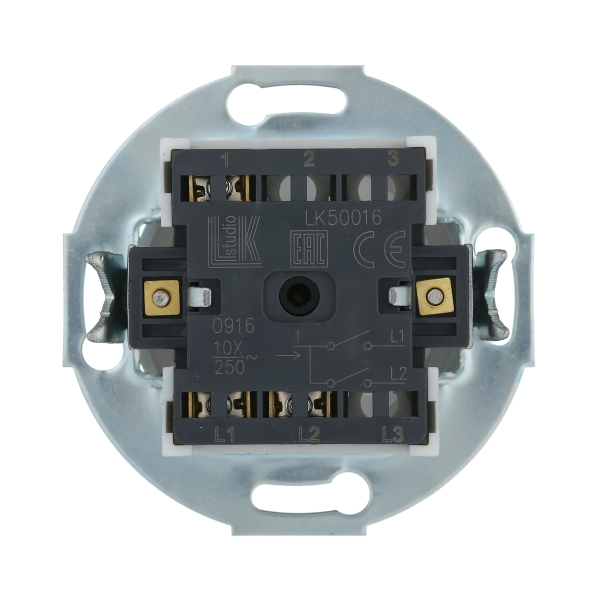 Выключатель LK Studio двухклавишный (схема 5) 16 A, 250 B (белый) Vintage 881104-1