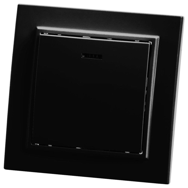 Выключатель одноклавишный Stekker Эрна с подсветкой черный PSW10-9001-03 39470