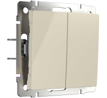 Выключатель двухклавишный с самовозвратом Werkel слоновая кость W1122403 4690389192326