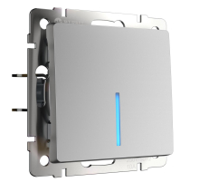 Выключатель одноклавишный проходной с подсветкой Werkel серебряный W1112106 4690389155932