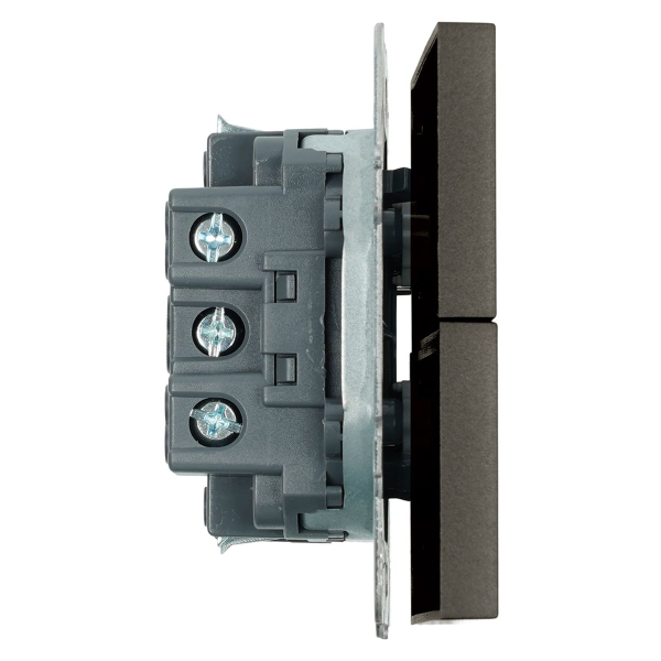 Выключатель 2-клавишный (механизм), Stekker, 250В, 10А Эмили, RSW10-5104-09, антрацит, soft touch 49918