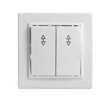 Переключатель двухклавишный Stekker Эрна белый PSW10-9005-01 39919