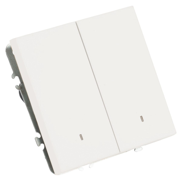 Выключатель двухклавишный Stekker Эмили с подсветкой белый фарфор RSW10-5102-01 49864