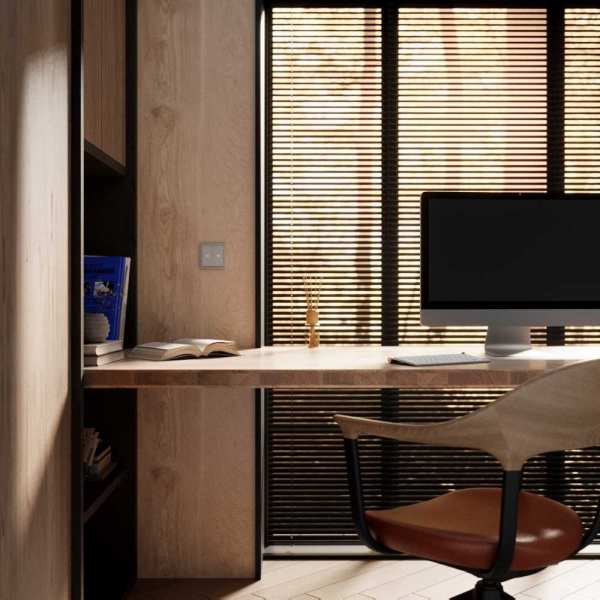 Выключатель встраиваемый S70 для жалюзи 10А, (сталь) Voltum VLS020705