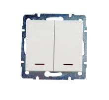 Выключатель двойной с подсветкой Lezard Rain кремовый 703-0388-112