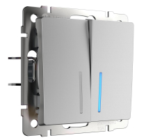 Выключатель двухклавишный с подсветкой Werkel серебряный W1120106 4690389155925