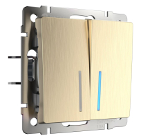 Выключатель двухклавишный с подсветкой Werkel шампань рифленый W1120110 4690389160233