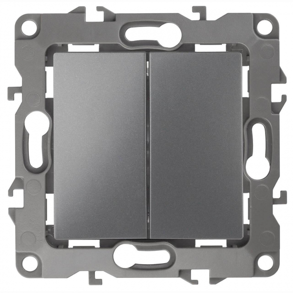 Выключатель двухклавишный ЭРА 12 10AX 250V 12-1004-12 Б0019311 Выключатель двухклавишный ЭРА 12 10AX 250V 12-1004-12 Б0019311