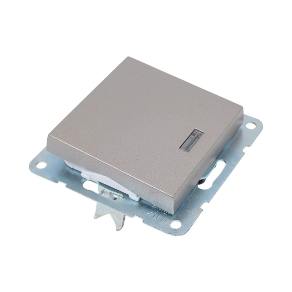 Переключатель одноклавишный LK Studio LK80 c подсветкой шампань 840406-1