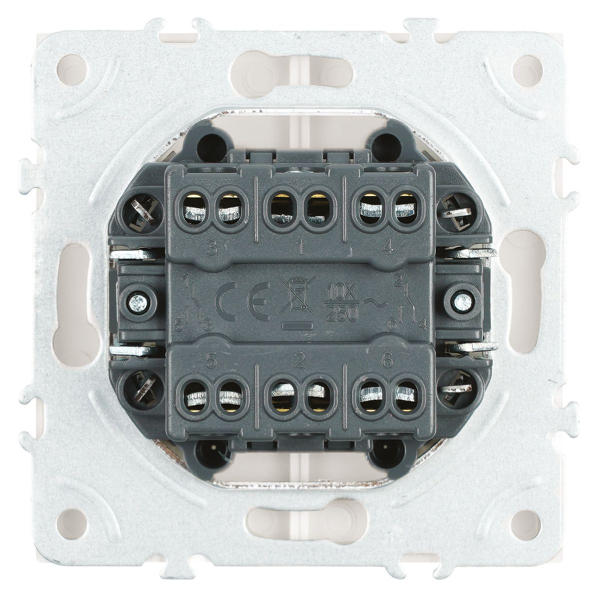 Переключатель двухклавишный Stekker Эмили белый фарфор RSW10-5107-01 49869