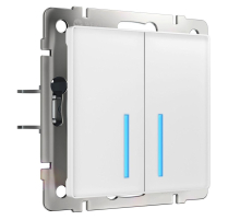 Сенсорный выключатель двухклавишный Werkel с подсветкой белый W4520001 4690389179556