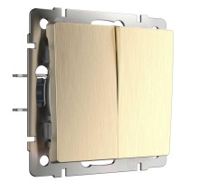 Выключатель двухклавишный проходной Werkel шампань рифленый W1122010 4690389160240