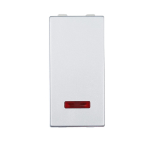 Переключатель LK Studio с двух мест, с индикатором 45х22,5мм (схема 6L) 16 A, 250 B (серебристый металлик) LK45 850403-1