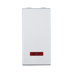 Переключатель LK Studio с двух мест, с индикатором 45х22,5мм (схема 6L) 16 A, 250 B (серебристый металлик) LK45 850403-1