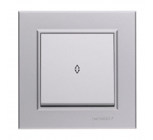Переключатель Makel проходной 1-кл. СП Karea 10А IP20 сереб. 56065005