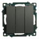 Выключатель трехклавишный Stekker Катрин графит GLS10-7108-06 49415