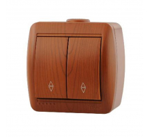 Выключатель проходной двойной Lezard Nata сосна 710-0800-106