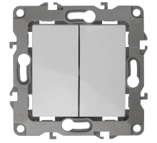 Выключатель двухклавишный ЭРА 12 10AX 250V 12-1104-01 Б0014645