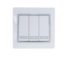 Выключатель тройной Lezard Mira белый с серой вставкой 701-0215-109