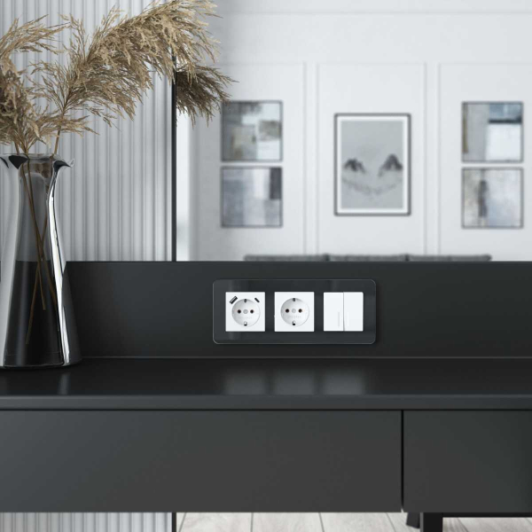 Выключатель двухклавишный проходной с подсветкой Werkel белый акрил W1122141 4690389197307