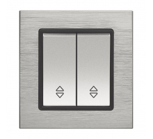Выключатель двуклавишный проходной Vesta-Electric Exclusive Silver Metallic серебро FVK050307SER