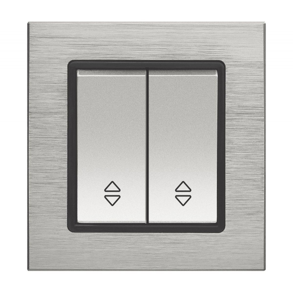 Выключатель двуклавишный проходной Vesta-Electric Exclusive Silver Metallic серебро FVK050307SER Выключатель двуклавишный проходной Vesta-Electric Exclusive Silver Metallic серебро FVK050307SER