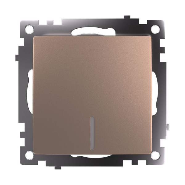 Выключатель одноклавишный Stekker Катрин с подсветкой шампань GLS10-7101-02 39591