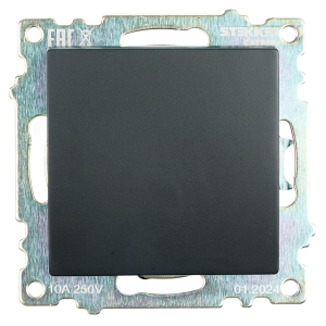 Выключатель одноклавишный Stekker Катрин черный GLS10-7103-05 39603