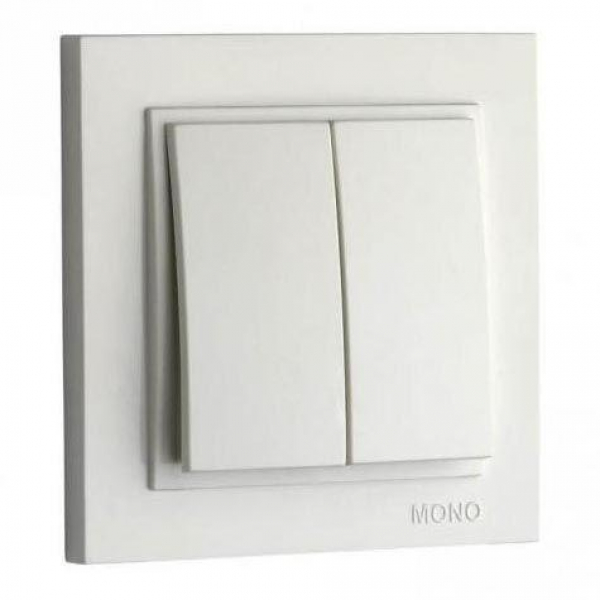 Выключатель Mono Electric Despina двухклавишный белый 102-190025-102 Выключатель Mono Electric Despina двухклавишный белый 102-190025-102