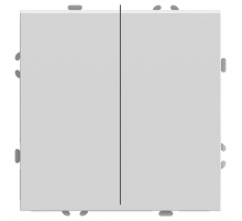 Выключатель двухклавишный Stekker Эмили белый фарфор RSW10-5104-01 49866