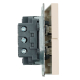 Переключатель 2-клавишный (механизм), Stekker, 250В, 10А Эмили, RSW10-5107-08, кашемир, soft touch 49895