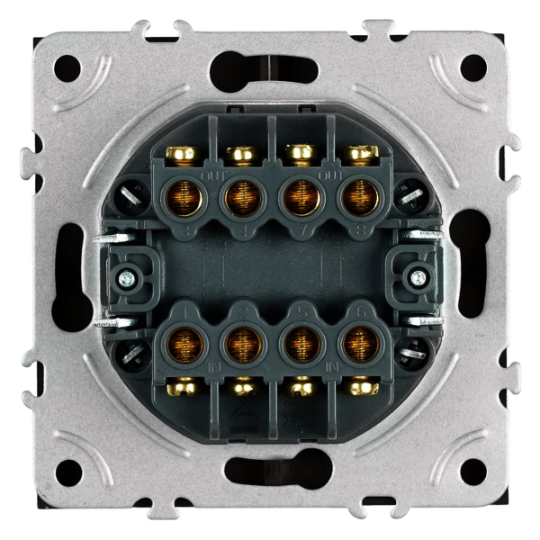 Переключатель перекрестный 2-клавишный (механизм), STEKKER, 250В, 10А, серия Эмили, RSW10-5111-10, платиново-серый, soft touch 50166