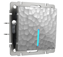 Выключатель Werkel Hammer одноклавишный проходной с подсветкой серебряный W1212106 4690389162114