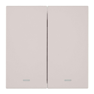 Выключатель 2-клавишный c индикатором (механизм), Stekker, 250В, 10А Мия, RSW10-3102-10, пудровый жемчуг 50476