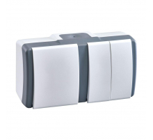 Выключатель Mono Electric Octans IP54 одноклавишный - двухклавишный бело-серый 154-020001-179