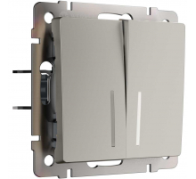 Выключатель двухклавишный с подсветкой (дымчатый) W1220104/ a069457