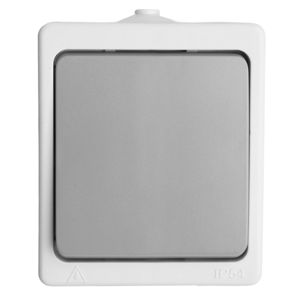 Выключатель одноклавишный Stekker Велена белый/серый PSW10-211-54 49731