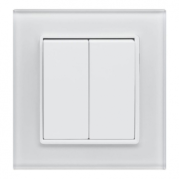 Выключатель двухклавишный Vesta-Electric Exclusive White белый FVK050102BEL Выключатель двухклавишный Vesta-Electric Exclusive White белый FVK050102BEL