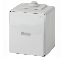 Выключатель одноклавишный с подсветкой ЭРА Эксперт 10AX 250V IP65 11-1602-03 Б0035974