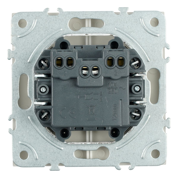 Выключатель 2-клавишный (механизм), Stekker, 250В, 10А Эмили, RSW10-5104-08, кашемир, soft touch 49892