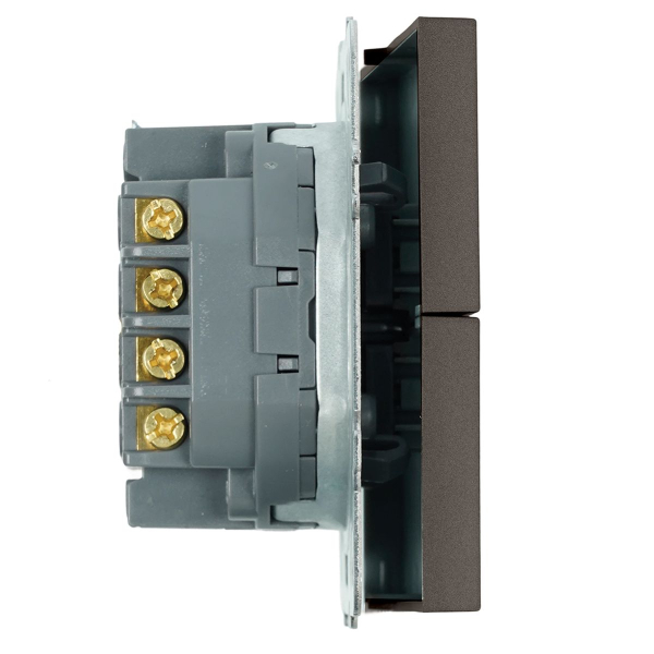 Переключатель перекрестный 2-клавишный (механизм), Stekker, 250В, 10А Эмили, RSW10-5111-09, антрацит, soft touch 50164