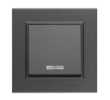 Выключатель Makel 1-кл. СП Karea 10А IP20 дым. металлик с подсветкой 56050021