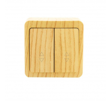 Выключатель проходной двойной Lezard Viola беленый дуб 751-5200-106