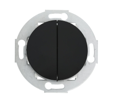 Выключатель LK Studio двухклавишный (схема 5) 16 A, 250 B (черный) Vintage 881108-1