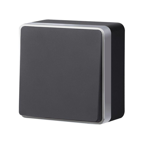 W5010034/ Выключатель одноклавишный Gallant (черный с серебром)