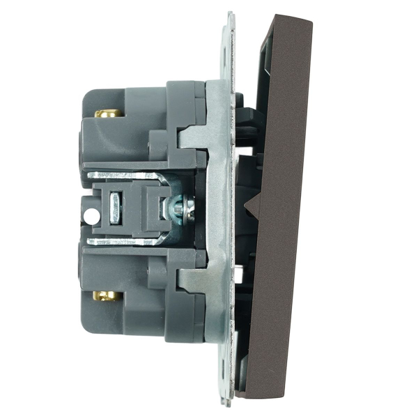 Переключатель перекрестный 2-клавишный (механизм), Stekker, 250В, 10А Эмили, RSW10-5111-09, антрацит, soft touch 50164