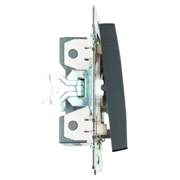 Выключатель двухклавишный Stekker Катрин с подсветкой черный GLS10-7102-05 39607